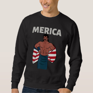 Merica American Mullet Business In Front Party In  Sweatshirt