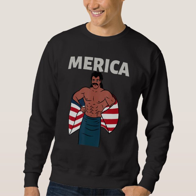 Merica American Mullet Business In Front Party In  Sweatshirt (Front)