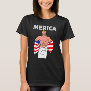 Merica American Mullet Business In Front Party In  T-Shirt