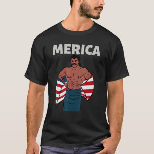 Merica American Mullet Business In Front Party In T-Shirt
