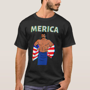 Merica American Mullet Business In Front Party In T-Shirt