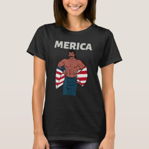 Merica American Mullet Business In Front Party In T-Shirt