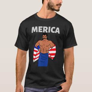 Merica American Mullet Business In Front Party In T-Shirt