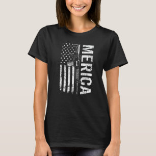Merica   Ar15 Gun Usa Flag Pro Guns 2nd Amendment T-Shirt