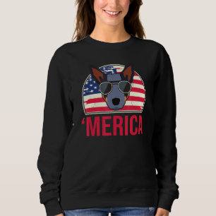 Merica Australian Cattle Dog American Flag 4th Of  Sweatshirt