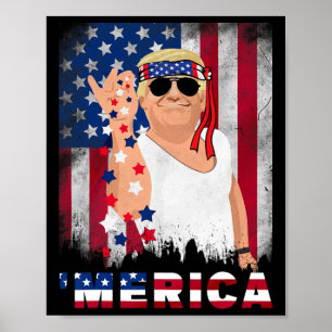 Merica Bae Salt Sprinkle American Flag Patriotics  Poster