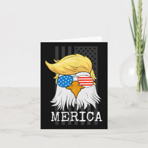 Merica Bald Eagle 4th Of July Trump American Flag Card