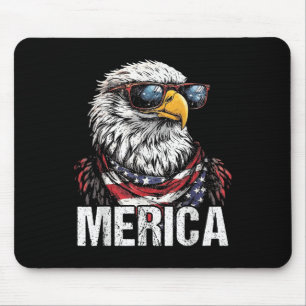 Merica Bald Eagle Patriotic Eagle 4th Of July Amer Mouse Pad