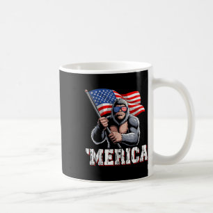 Merica Bigfoot American Flag Patriotic Sasquatch 4 Coffee Mug