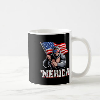Merica Bigfoot American Flag Patriotic Sasquatch 4 Coffee Mug