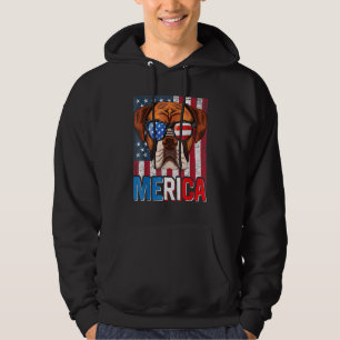Merica Boxer Dog 4th Of July American Flag Hoodie