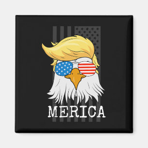 Merica Byld Eagle 4th Of July Trump American Flag  Magnet