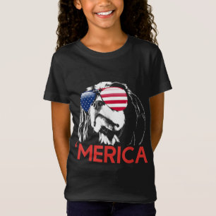 Merica Cavalier King Charles Spaniel American Flag T-Shirt