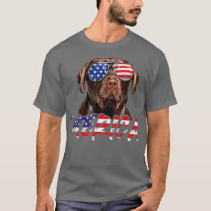 Merica Chocolate Labrador 4th of July American Fla T-Shirt