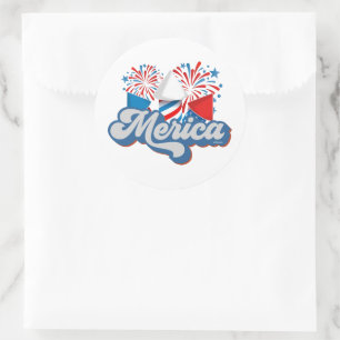 MERICA CLASSIC ROUND STICKER