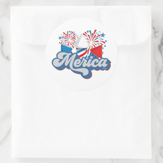 MERICA CLASSIC ROUND STICKER (Bag)