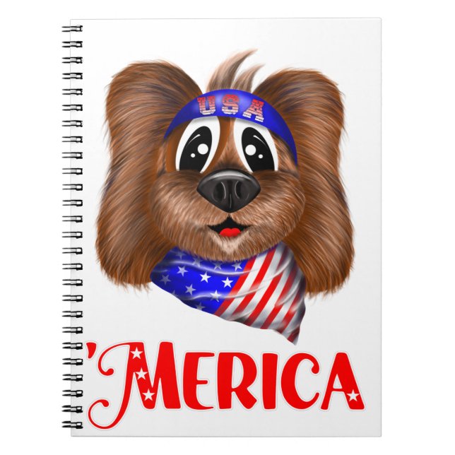 Merica Cute Dog Notebook (Front)