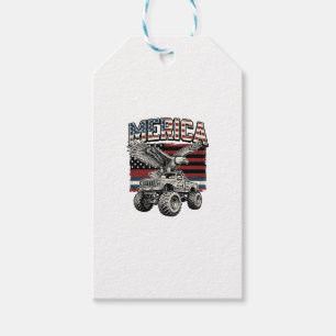 Merica Eagle Monster Truck Vintage Patriotic Gift Tags