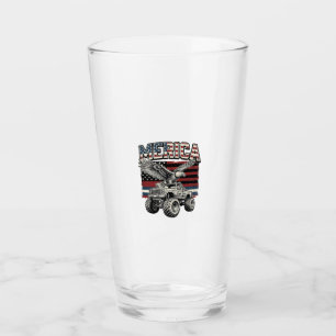 Merica Eagle Monster Truck Vintage Patriotic Glass