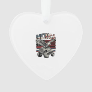 Merica Eagle Monster Truck Vintage Patriotic Ornament