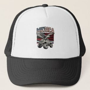 Merica Eagle Monster Truck Vintage Patriotic Trucker Hat
