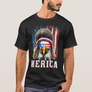 Merica Eagle Mullet 4th Of July American Flag T-Shirt