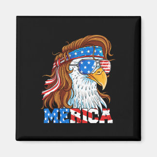 Merica Eagle Mullet 4th Of July American Flag Usa  Magnet