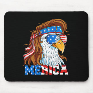 Merica Eagle Mullet 4th Of July American Flag Usa  Mouse Pad