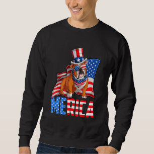 Merica English Bulldog 4th Of July American Usa Fl Sweatshirt