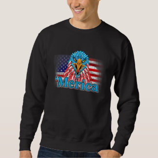 Merica Flag Eagle 4th Of July Patriotic Usa Americ Sweatshirt