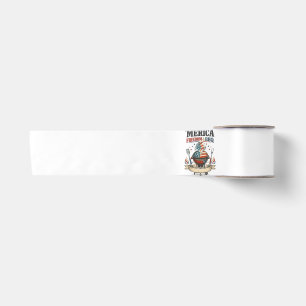 Merica Freedom BBQ Patriotic Grill 4th of July Satin Ribbon