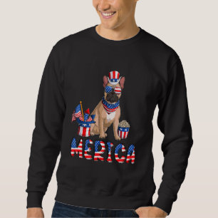 Merica French Bulldog 4th Of July American Usa Fla Sweatshirt