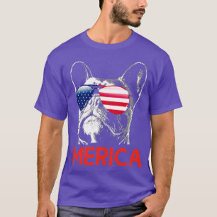 Merica French Bulldog American Flag  (2)  T-Shirt