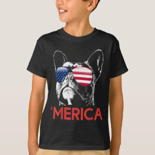 Merica French Bulldog American Flag 4th of July Fr T-Shirt