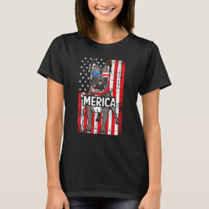 Merica French Bulldog Usa American Flag Cool Dog 4 T-Shirt