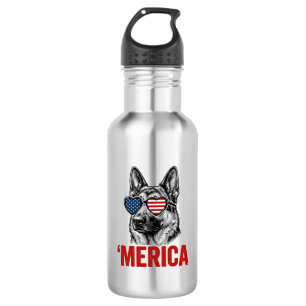 Merica German Shepherd Flag Sunglasses Shirt Desig 532 Ml Water Bottle