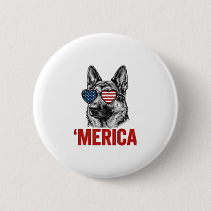 Merica German Shepherd Flag Sunglasses Shirt Desig 6 Cm Round Badge
