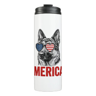 Merica German Shepherd Flag Sunglasses Shirt Desig Thermal Tumbler