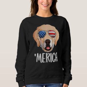 Merica Golden Retriever Dog 4th Of July American F Sweatshirt