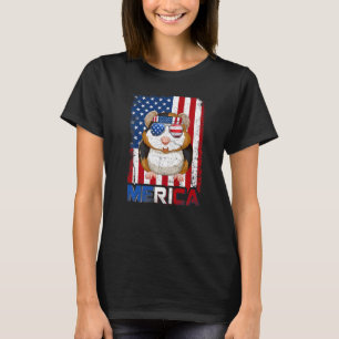 Merica Guinea Pig American Flag Patriotic 4th Of J T-Shirt