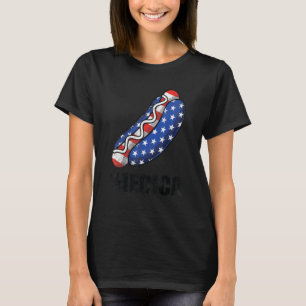 Merica Hotdog American Usa Flag 4th Of July T-Shirt