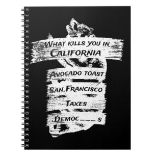 Merica Humour America USA Funny California Notebook