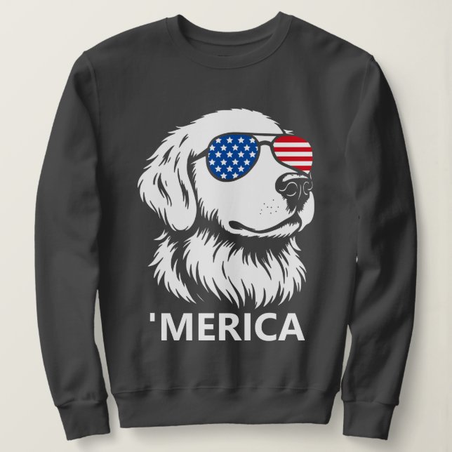 Merica Labrador Patriotic 4th of July  Sweatshirt (Design Front)