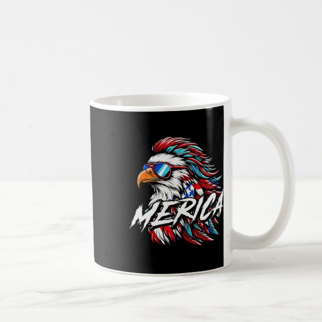Merica Mullet Eagle Funny 4th Of July  Coffee Mug (Right)