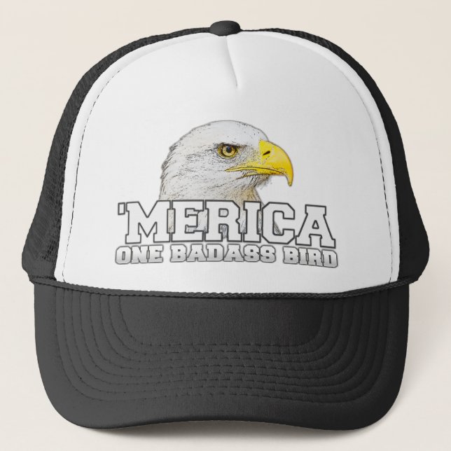 'MERICA One Badass Bird Trucker Hat (Front)