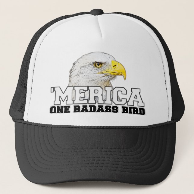 'MERICA One Badass Bird Trucker Hat (Front)