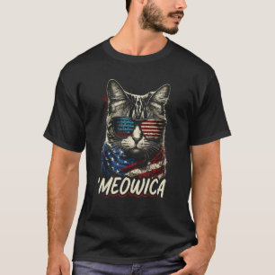 Merica Patriotic American Shorthair Meowica 4th of T-Shirt