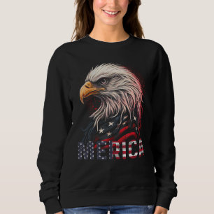 MERICA Patriotic Bald Eagle Mullet USA Flag 4th Sweatshirt