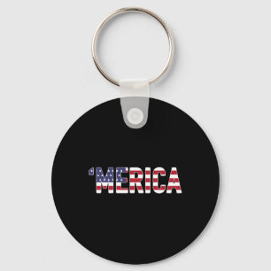 Merica - Patriotic Flag Usa United States America Key Ring