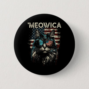 Merica Patriotic Maine Coon Cat  6 Cm Round Badge